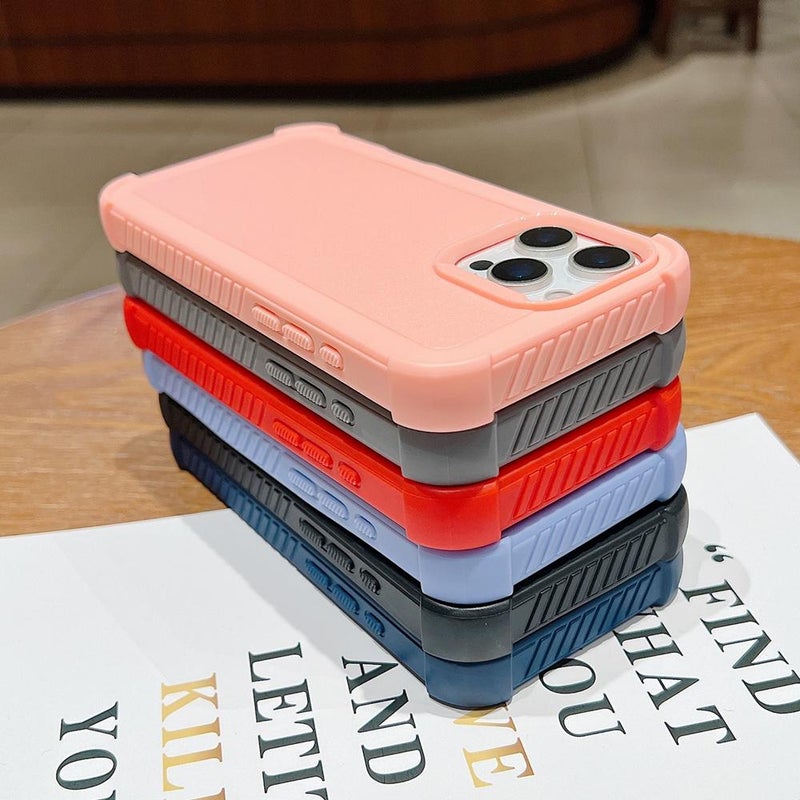 إيروريكس جراب هاتف iPhone 14 Plus بلون سادة من مادة TPU الهجينة المقاومة للصدمات (أحمر) - Image 5