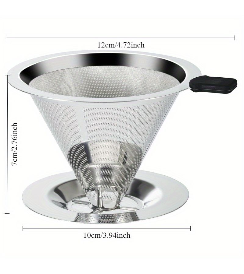 Stainless Steel Inverted Coffee Dripper with Fine Mesh Filter for Single Cup - Image 2