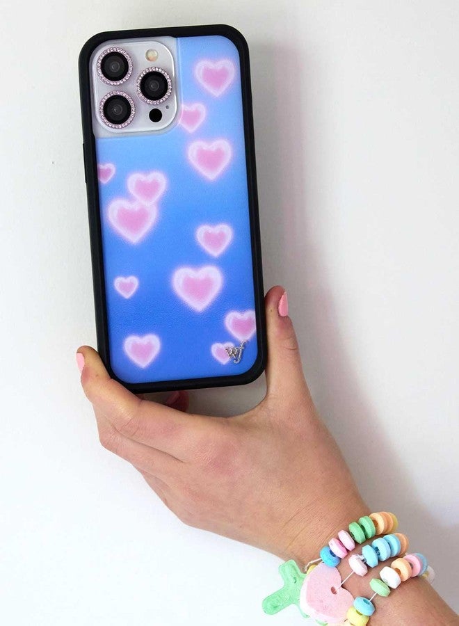 Wildflower Cases - Compatible with Apple iPhone 16 Pro | Protective Black Bumper, 4ft Drop Test Certified, Women Owned Small Business | Dreamy Hearts - Blue Pink Aesthetic Dainty Cute Trendy - Image 3
