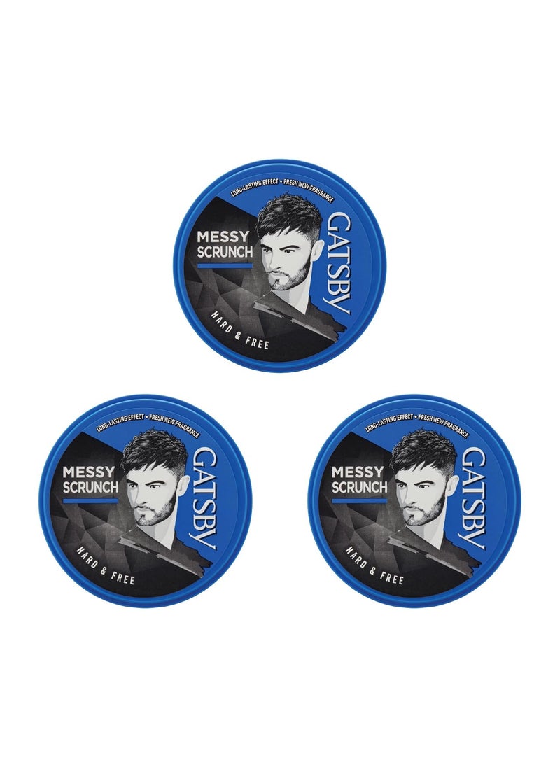 GATSBY Gatsby Japan Hair Styling Wax 25gm pack of 3 Hard Free for Messy Scrunch Style Non Sticky Anytime ReStylable Easy Wash Off  - Image 1