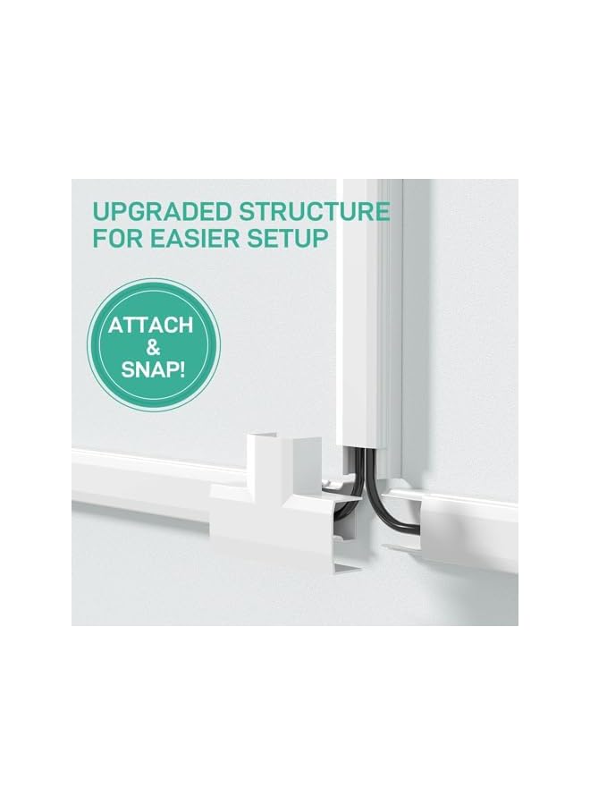 PROMASS Cord Hider wall,125.6in Cord Covers for Wires on Wall, Cord Cover,Cable Hider Wire Covers for Cords, Wire Hiders for TV on Wall, Easy Set up Cable Cover Cable Management Kit, 8X W0.98 H0.5in, White - Image 4