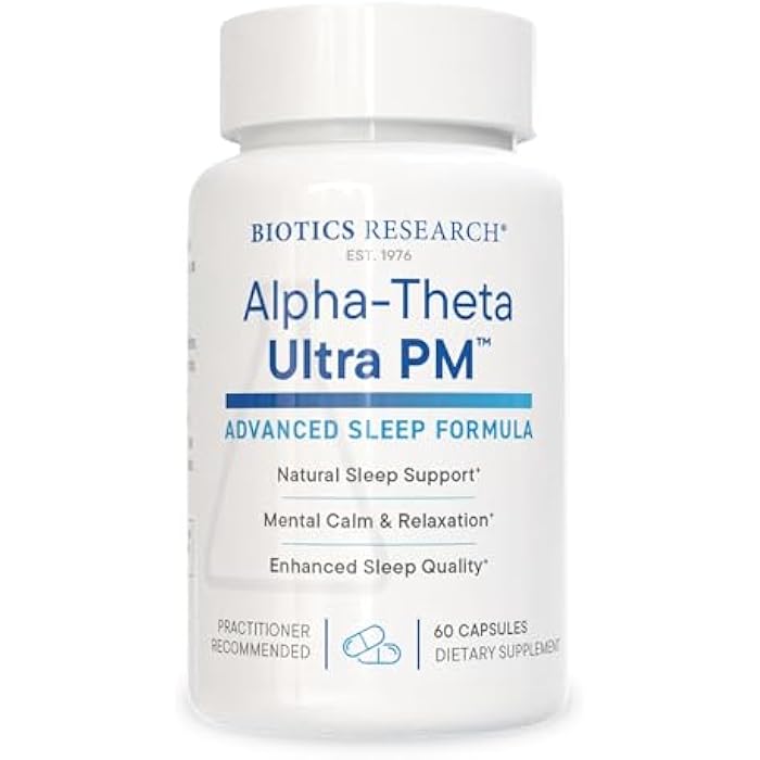 Biotics Research Alpha Theta Ultra PM L Theanine, Passionflower, Lemon Balm, Supports GABA, Serotonin, Regulates Circadian Rhythms, 60 Capsules - Image 1