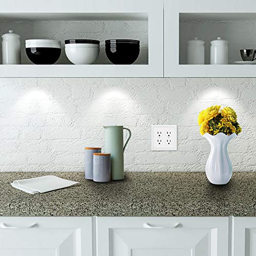 Henne Bery Sunken Pearls Heavy Duty Decorative Wall Plate Switch Plate Outlet Cover (Double Duplex, White) - Image 3