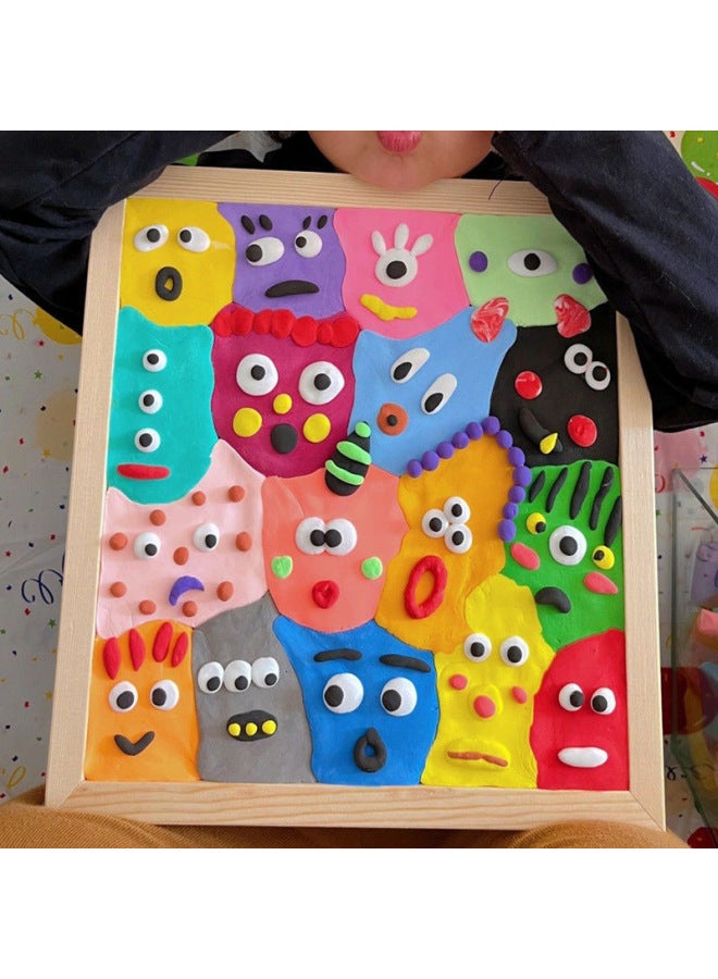 Handmade Photo Frame Clay Painting Adult And Kidsren Handmade Diy Material Package Creative Decorative Painting Tutorial-Specifications:Year 【20*20cm Photo Frame + Material Package】  - Image 4