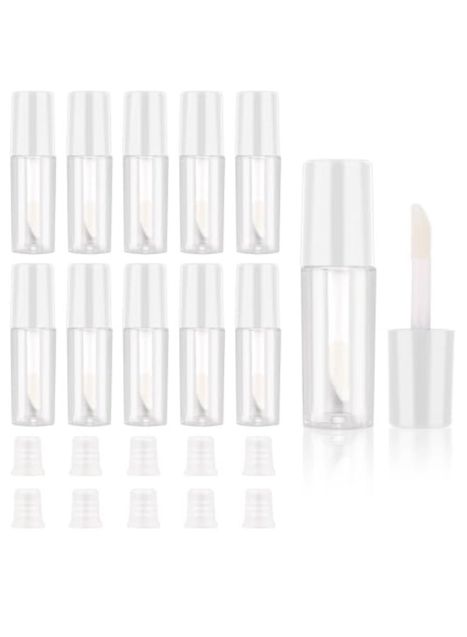 Molain 10pcs Empty Lip Gloss Tubes 12ml Mini Refillable Cosmetic Containers Bottles Lip Balm Bottles for Lipstick Samples Lip BalmsWhite tube cap - Image 1