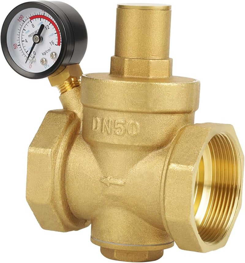 صمام تقليل ضغط الماء النحاسي DN50 قابل للتعديل مقياس منظم التدفق 1.6 ميجا باسكال - Image 4