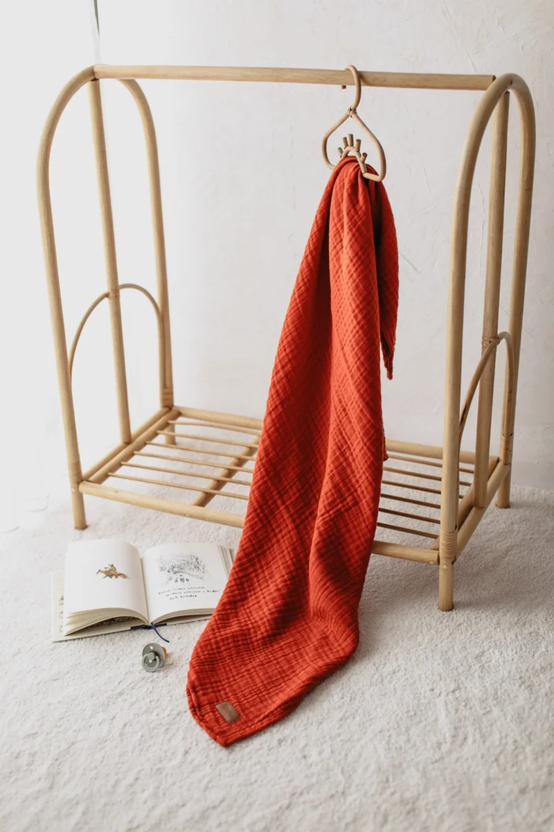 زيبا Muslin Muslin with Edge Stitching 4-layer Muslin Baby & Child Tile Muslin Blanket 100% Cotton 100X100CM