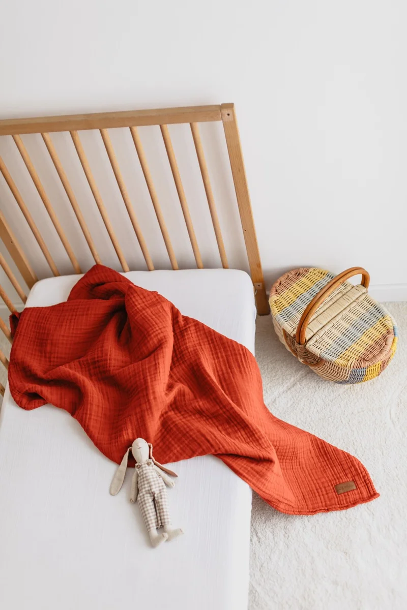 زيبا Muslin Muslin with Edge Stitching 4-layer Muslin Baby & Child Tile Muslin Blanket 100% Cotton 100X100CM