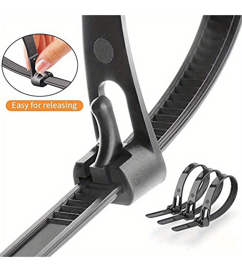 60 Pcs Heavy Duty Reusable And Releasable Plastic Cable Ties Large Model - Image 1