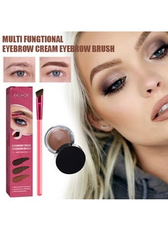EELHOE Eyebrown Cream Eyebrow Brush,Multi Functional Eyebrow Cream Eyebrow Brush Set,Waterproof Sweat Resistant,Natural Persistence,Reaching The Contour Effect Of Oblique Wild Eyebrow Eye Shadow,Suitable For Use In Makeup(#Light Brown)  - Image 1