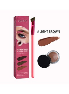 EELHOE Eyebrown Cream Eyebrow Brush,Multi Functional Eyebrow Cream Eyebrow Brush Set,Waterproof Sweat Resistant,Natural Persistence,Reaching The Contour Effect Of Oblique Wild Eyebrow Eye Shadow,Suitable For Use In Makeup(#Light Brown)  - Image 2