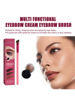 EELHOE Eyebrown Cream Eyebrow Brush,Multi Functional Eyebrow Cream Eyebrow Brush Set,Waterproof Sweat Resistant,Natural Persistence,Reaching The Contour Effect Of Oblique Wild Eyebrow Eye Shadow,Suitable For Use In Makeup(#Light Brown)  - Image 4