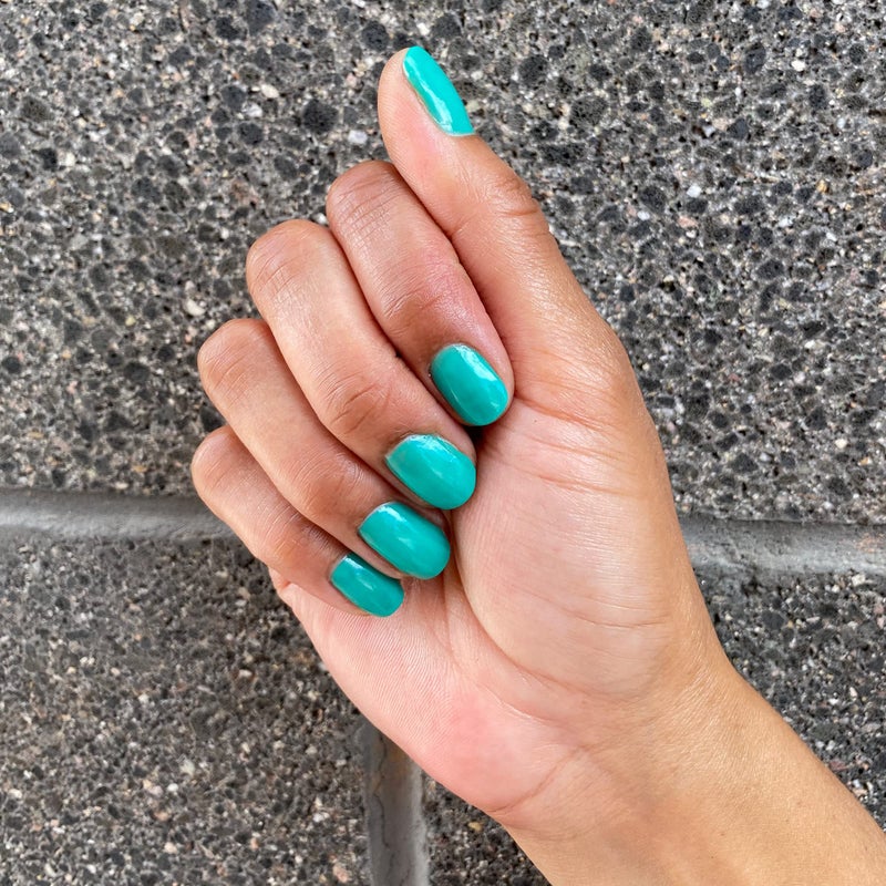 Dazzle Dry Nail Lacquer (Step 3) - Palm Springs - A mid-century modern deep seafoam green. Semi-sheer cream. (0.5 fl oz) - Image 2