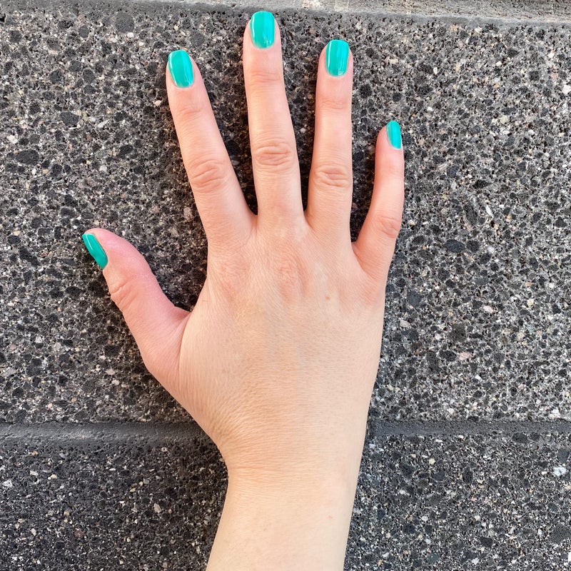 Dazzle Dry Nail Lacquer (Step 3) - Palm Springs - A mid-century modern deep seafoam green. Semi-sheer cream. (0.5 fl oz) - Image 3