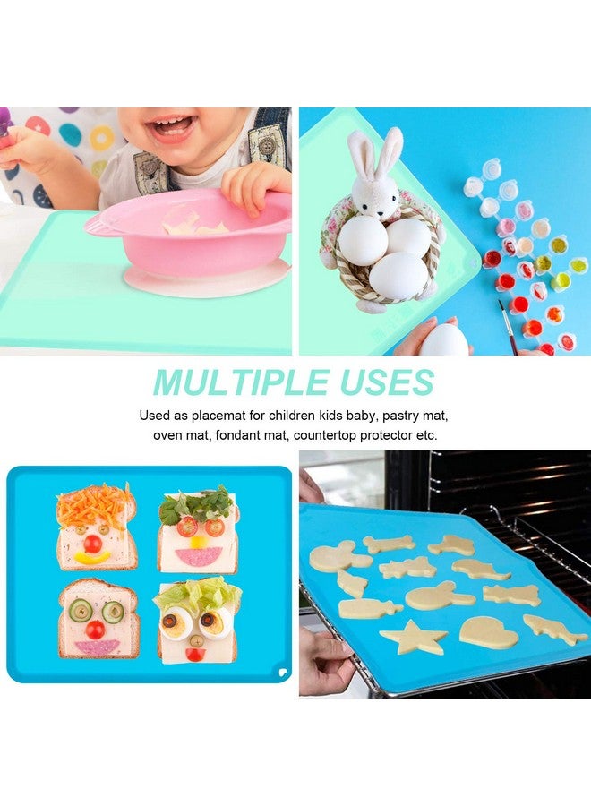 Goldleaf Kids Placemats Silicone Baby Placemats For Kids Toddler Children Reusable Nonslip Table Mats Baby Food Mats For Restaurant 2 Pack Bluebaby Green  - Image 4