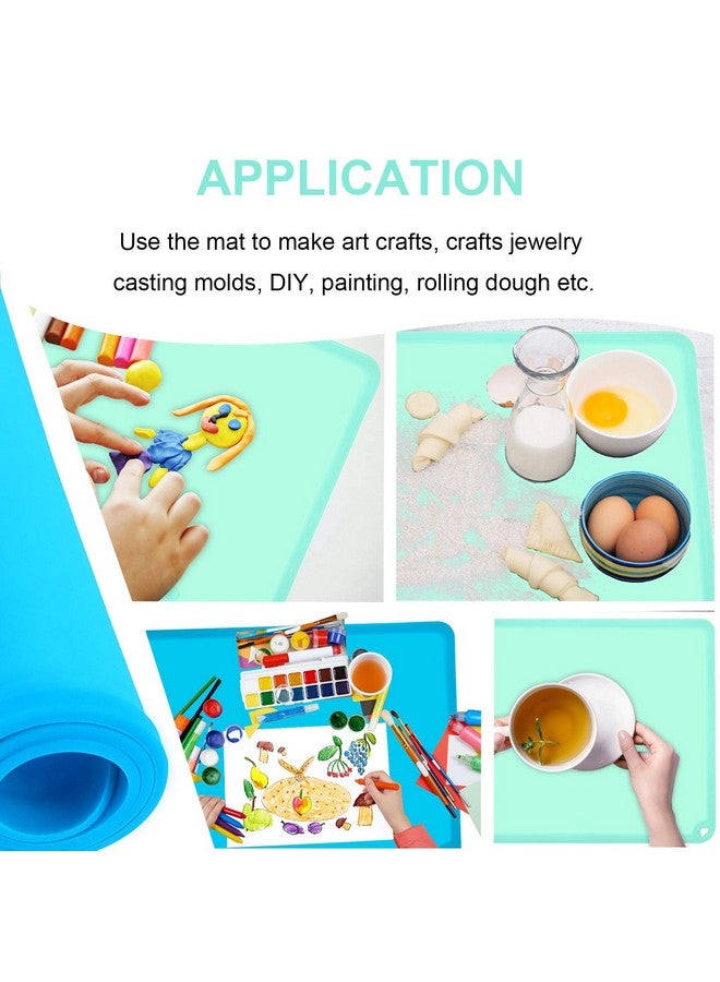 Goldleaf Kids Placemats Silicone Baby Placemats For Kids Toddler Children Reusable Nonslip Table Mats Baby Food Mats For Restaurant 2 Pack Bluebaby Green  - Image 3