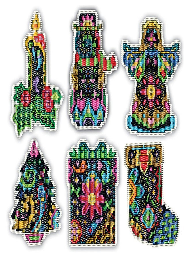Tobin Design Works Crafts Christmas Fantasy Counted Cross Stitch Ornament Kit, Multi - Image 1