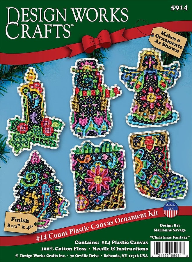 Tobin Design Works Crafts Christmas Fantasy Counted Cross Stitch Ornament Kit, Multi - Image 2