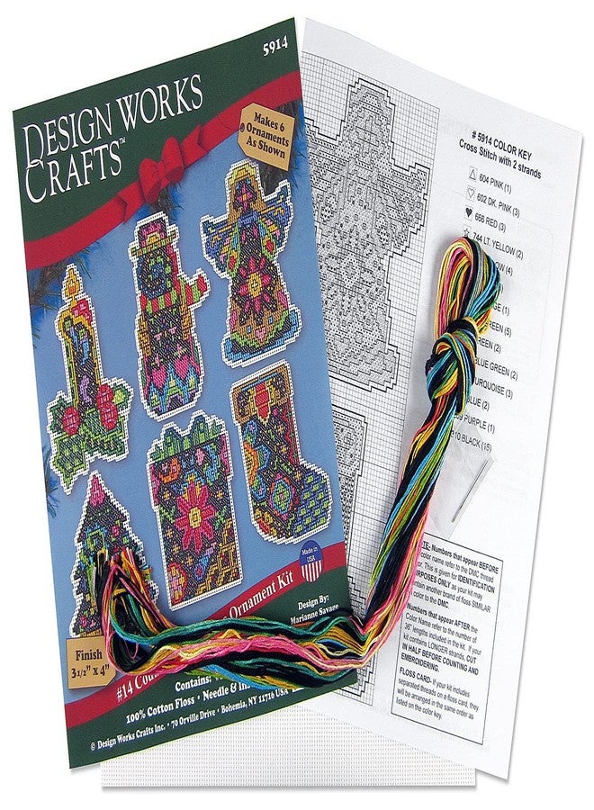 Tobin Design Works Crafts Christmas Fantasy Counted Cross Stitch Ornament Kit, Multi - Image 3