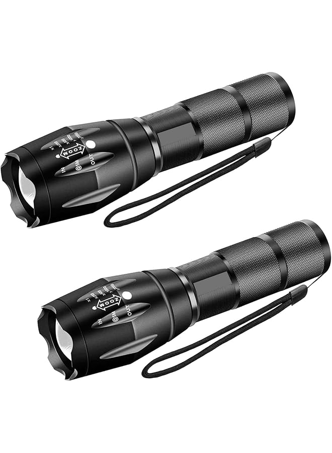 S-TOP (2Pack) Portable Led Flashlights 5 Modes 2000 Lumens Tactical Flashlight, High Lumens Bright Waterproof Zoomable Flash light for Camping, Emergencies, Outdoor, Home (Batteries Not Included) - Image 1