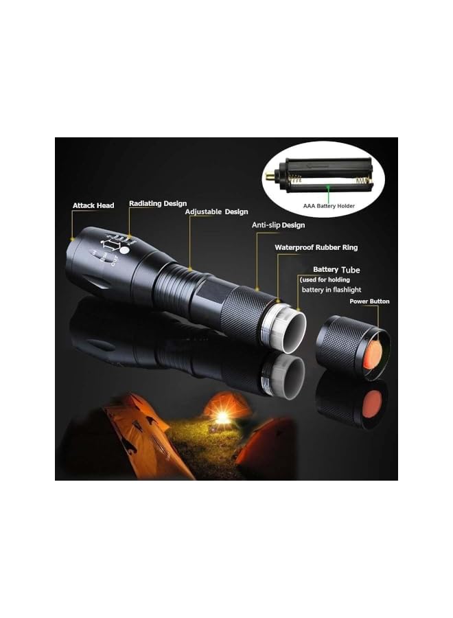 S-TOP (2Pack) Portable Led Flashlights 5 Modes 2000 Lumens Tactical Flashlight, High Lumens Bright Waterproof Zoomable Flash light for Camping, Emergencies, Outdoor, Home (Batteries Not Included) - Image 4