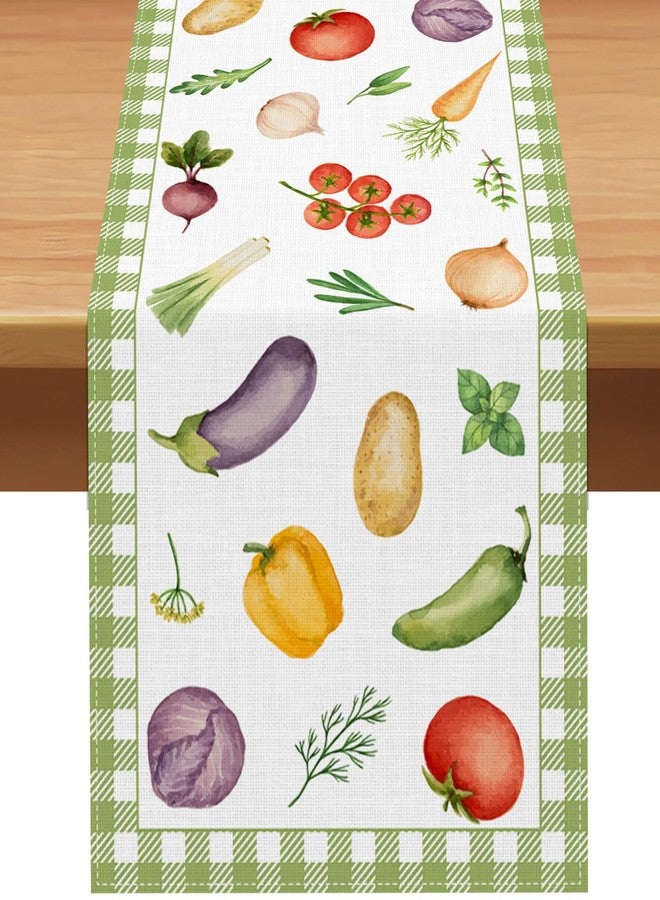 Pudodo Locally Grown Baby Shower Table Runner Farmers Market Vegetable Theme Party Decoration Kitchen Dining Room Home Decor - Image 1