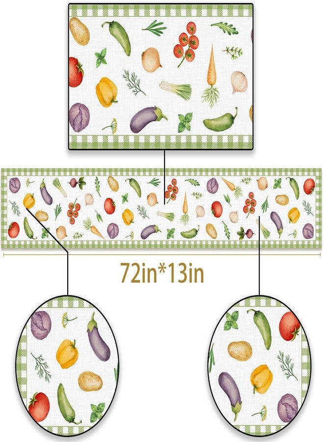 Pudodo Locally Grown Baby Shower Table Runner Farmers Market Vegetable Theme Party Decoration Kitchen Dining Room Home Decor - Image 3