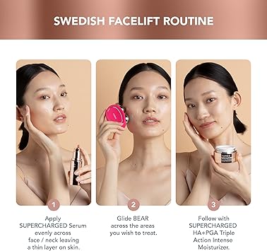 FOREO مجموعة FOREO Forever Firm Bear جهاز رفع الوجه بالتيار الميكروي مدلك الوجه كهربائي 2 × سيروم موصل متجدد 30 مل أدوات العناية بالبشرة المضادة للشيخوخة مجموعة رفع الوجه الفوري فوشيا - Image 2