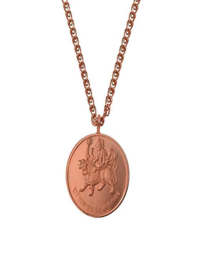 Pray Everyday Durga Mata Copper Pendant, Durga Mata Pre-energize Copper Pendant, Yantra - Image 1
