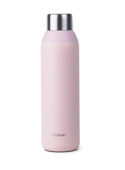 Nessan Double Wall Insulated Stainless Steel Vacuum Bottle, 600 ml - Pink