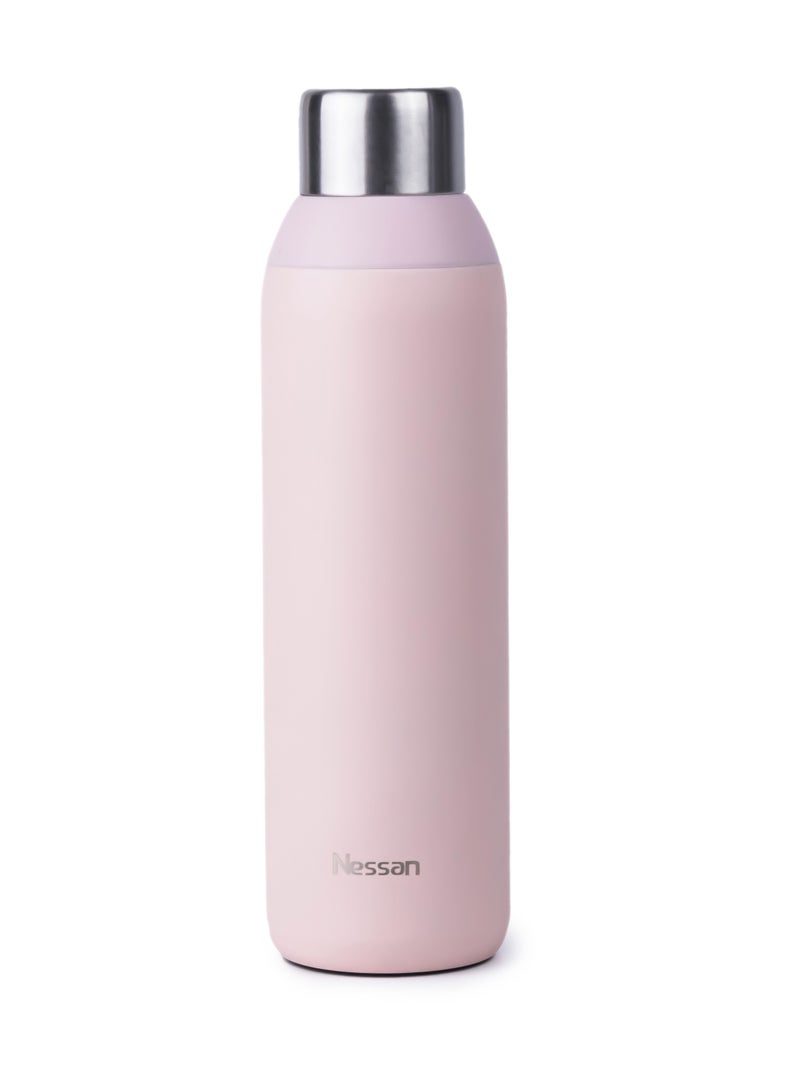نيسان زجاجة حرارية مزدوجة الجدار من الفولاذ المقاوم للصدأ،  مل - وردي - Image 1