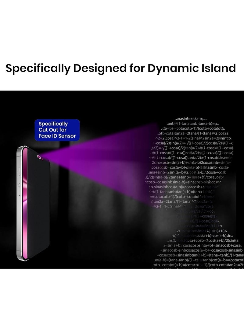 Muzz 4 Way 360° Privacy Glass Screen Protector for iPhone 14 Pro Max Horizontal and Vertical Anti Spy Tempered Glass Screen Film for Apple iPhone 14 Pro Max iPhone 14 Pro Max - Image 2