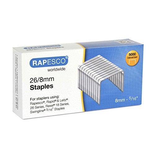 Rapesco Staples, 26/8 mm [Box of 5,000] - Image 1