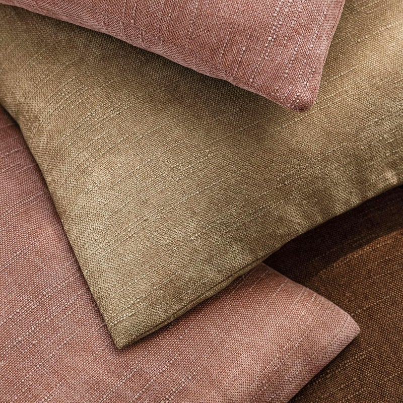 Foindtower Pack of 2 Textured Chenille Throw Decorative Pillow Covers Square Accent Solid Cushion Cover Neutral Farmhouse Pillow Case for Couch Sofa Bedroom Living Room 24x24 Inch,Dusty Pink - Image 4