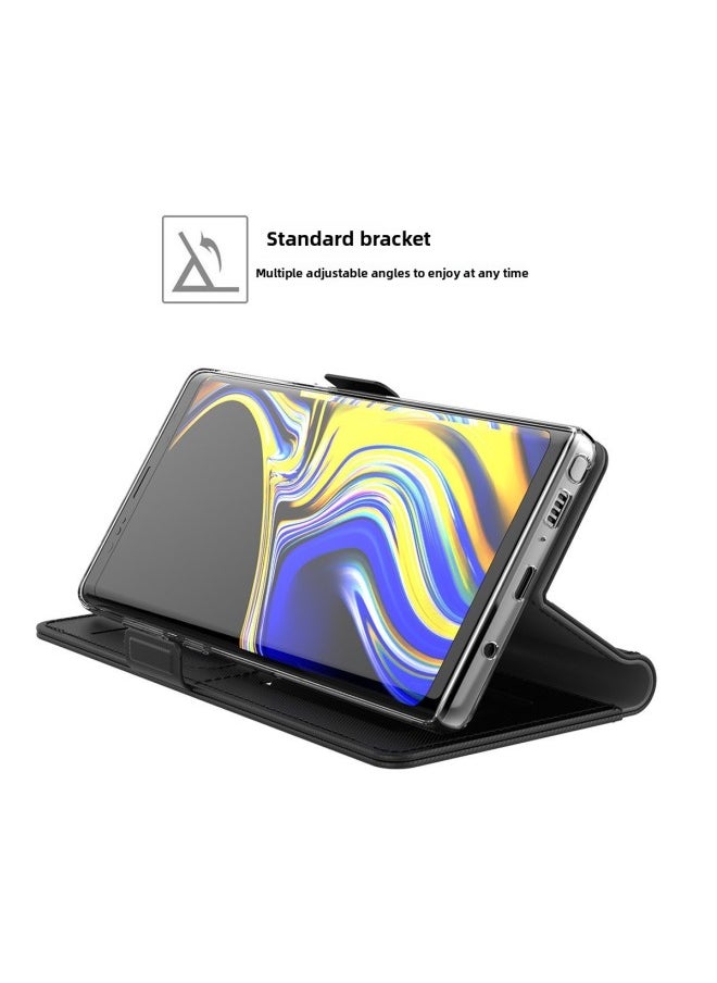 ماركة غير محددة إلى Samsung Galaxy S23 حافظة الهاتف المحمول S24Ultra حافظة جلدية مضادة للسقوط بطاقة مغناطيسية للهاتف المحمول حافظة جلدية بالجملة - اللون: أسود - الموديل المطبق: Samsung Galaxy F55 / m55 / c55 5g  - Image 4