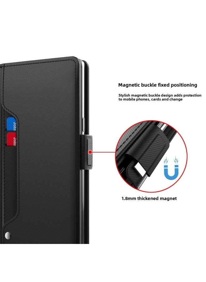 ماركة غير محددة إلى Samsung Galaxy S23 حافظة الهاتف المحمول S24Ultra حافظة جلدية مضادة للسقوط بطاقة مغناطيسية للهاتف المحمول حافظة جلدية بالجملة - اللون: أسود - الموديل المطبق: Samsung Galaxy F55 / m55 / c55 5g  - Image 5