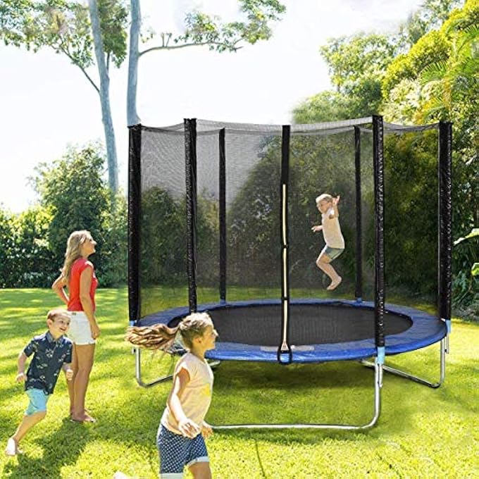 rayihni Rainbow Toys Trampoline Kids Outdoor Trampolines Jump Bed With Safety Enclosure Exercise Fitness Equipment  Genuine Guarantee Purchase from Quality Toys 6 Feet - Image 1