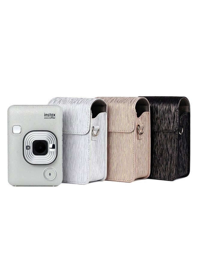 Generic Suitable For Fuji Polaroid Mini Liplay Vintage Brushed Camera Bag Artistic Fresh Protective Case PU Storage-Color:Dark Night (Flash)  - Image 2