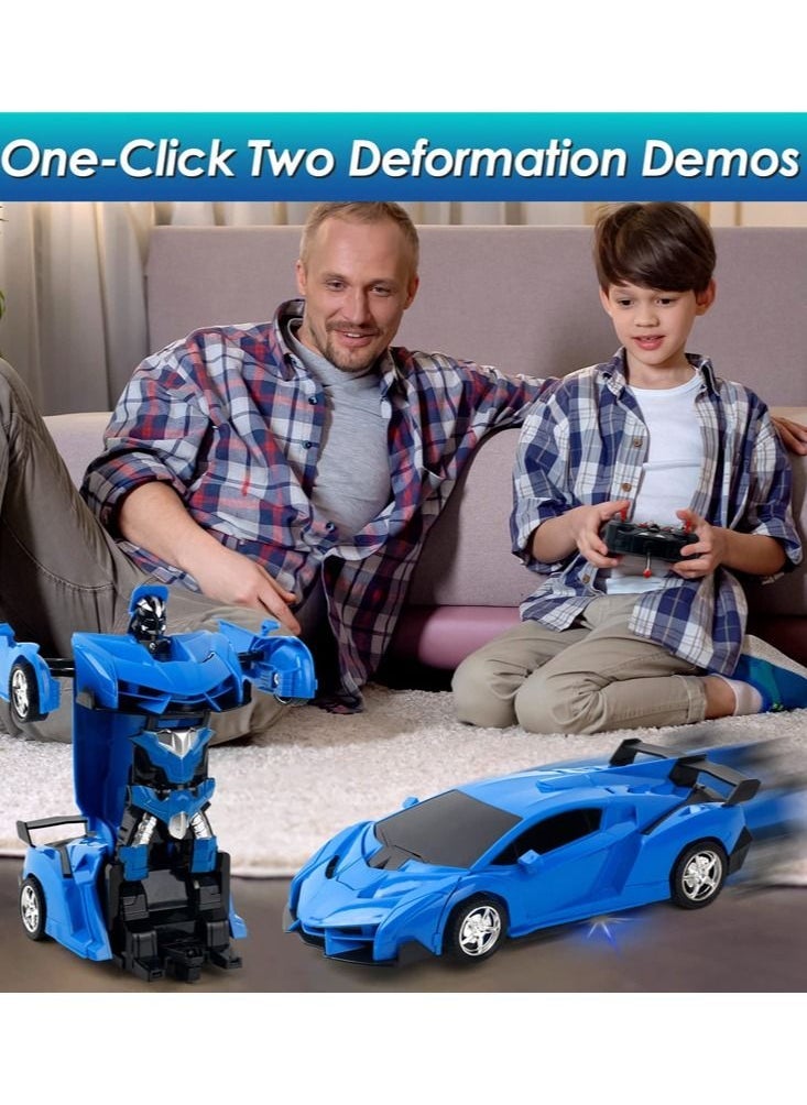 Remote Control Car,  Rechargeable Transformation Car Robot with Flashing Lights and 360°Rotation - Image 3