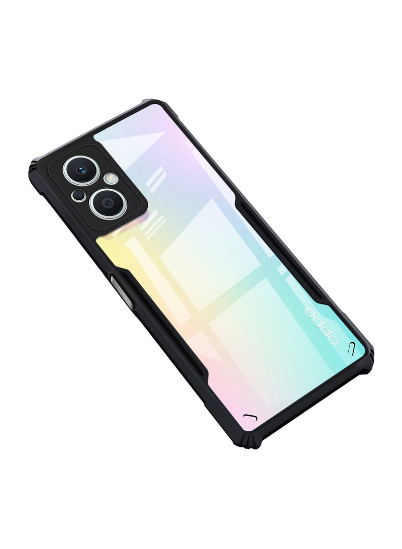 OPPO Reno 7Z 5G/8Z 5G Black Mobile Phone Case Cover, Ultra-Thin Lightweight Cover Soft TPU Bumper + Acrylic Clear Back Case Cover - Image 1