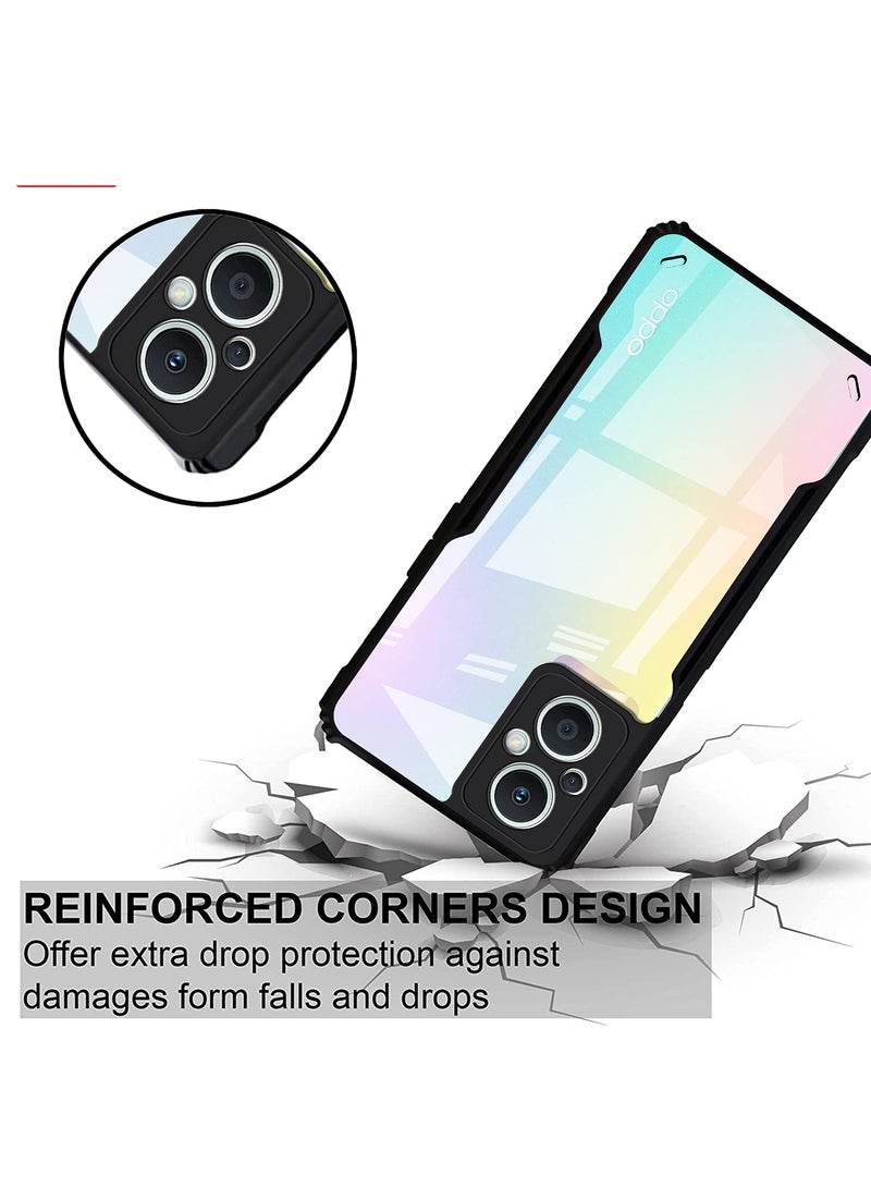 OPPO Reno 7Z 5G/8Z 5G Black Mobile Phone Case Cover, Ultra-Thin Lightweight Cover Soft TPU Bumper + Acrylic Clear Back Case Cover - Image 4