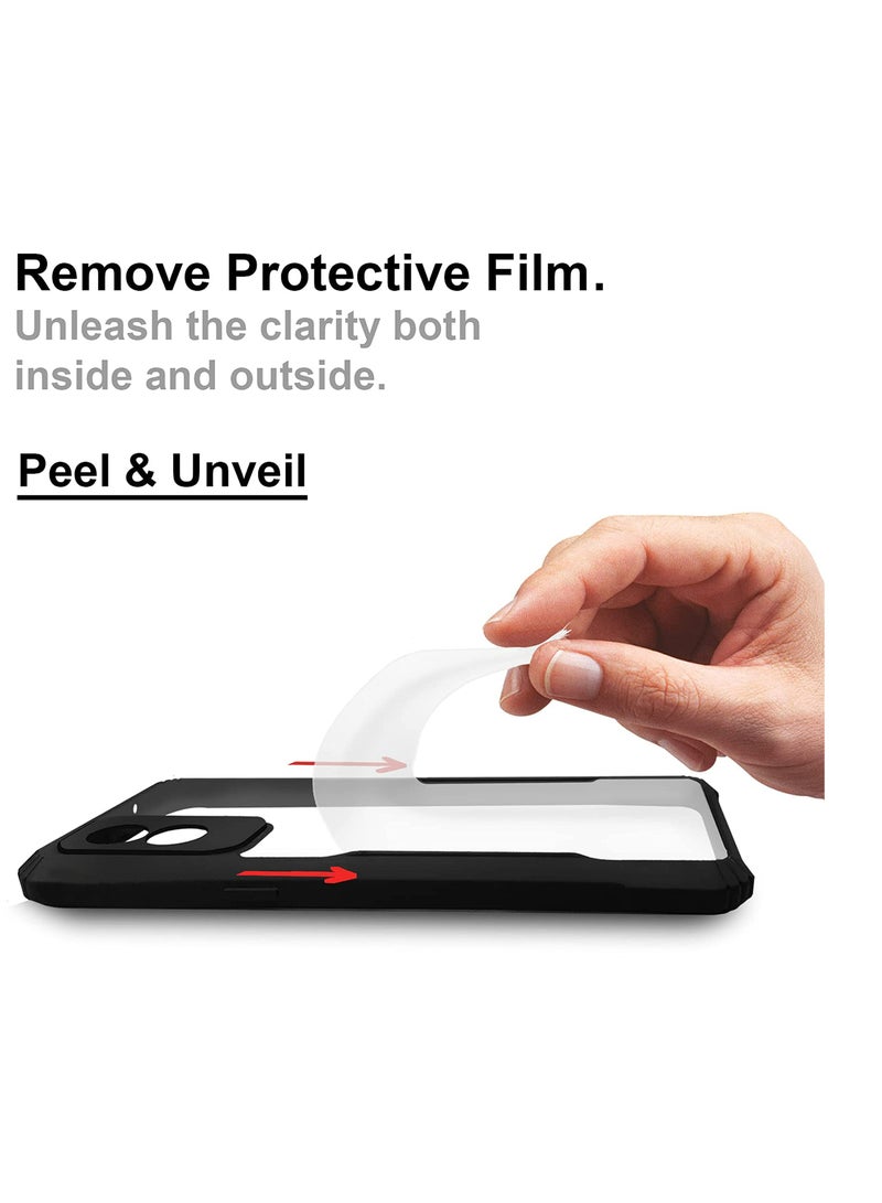 OPPO Reno 7Z 5G/8Z 5G Black Mobile Phone Case Cover, Ultra-Thin Lightweight Cover Soft TPU Bumper + Acrylic Clear Back Case Cover - Image 2