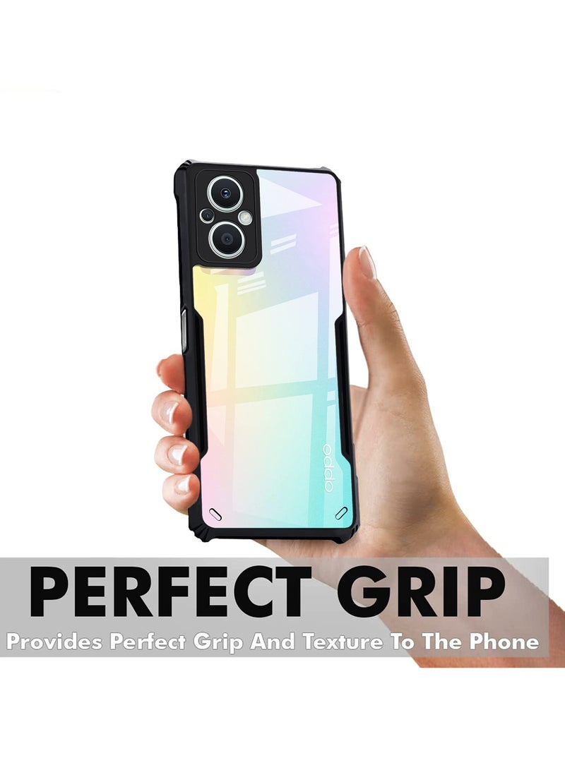 OPPO Reno 7Z 5G/8Z 5G Black Mobile Phone Case Cover, Ultra-Thin Lightweight Cover Soft TPU Bumper + Acrylic Clear Back Case Cover - Image 5
