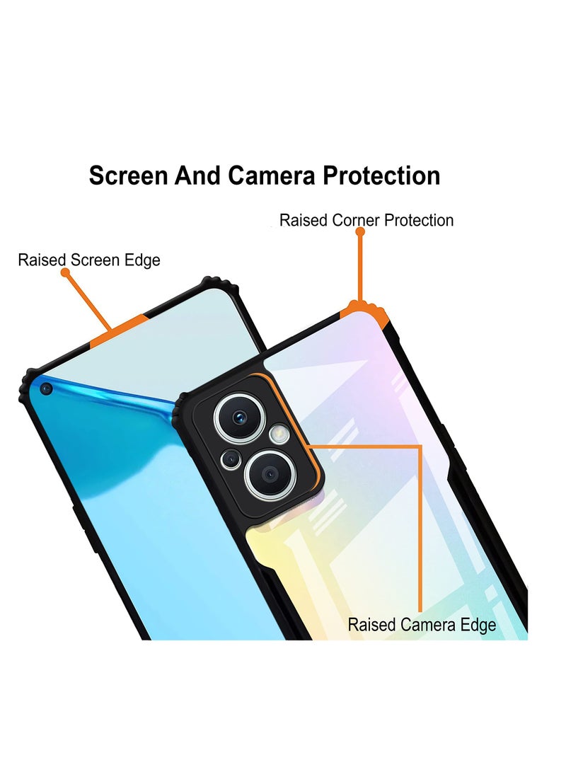 OPPO Reno 7Z 5G/8Z 5G Black Mobile Phone Case Cover, Ultra-Thin Lightweight Cover Soft TPU Bumper + Acrylic Clear Back Case Cover - Image 3