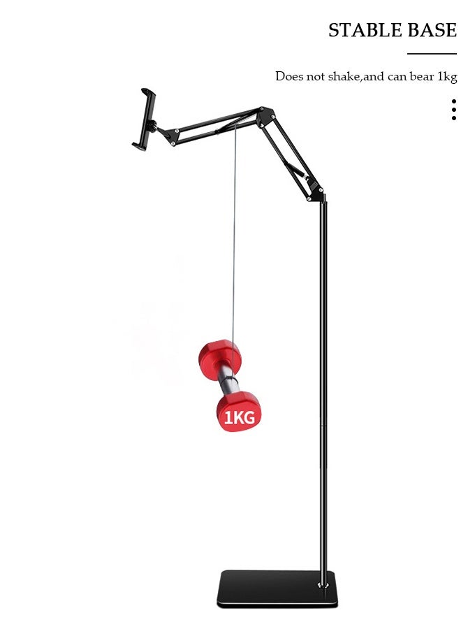 DUNISO حامل تابلت 2 في 1 قابل لتعديل الارتفاع للمكتب والسرير وحامل هاتف وحامل أرضي لجهاز iPad مقاس 12-25 سم، ومعظم هواتف iPhone وAndroid، وأجهزة القراءة الإلكترونية أو الأجهزة الأخرى - Image 5