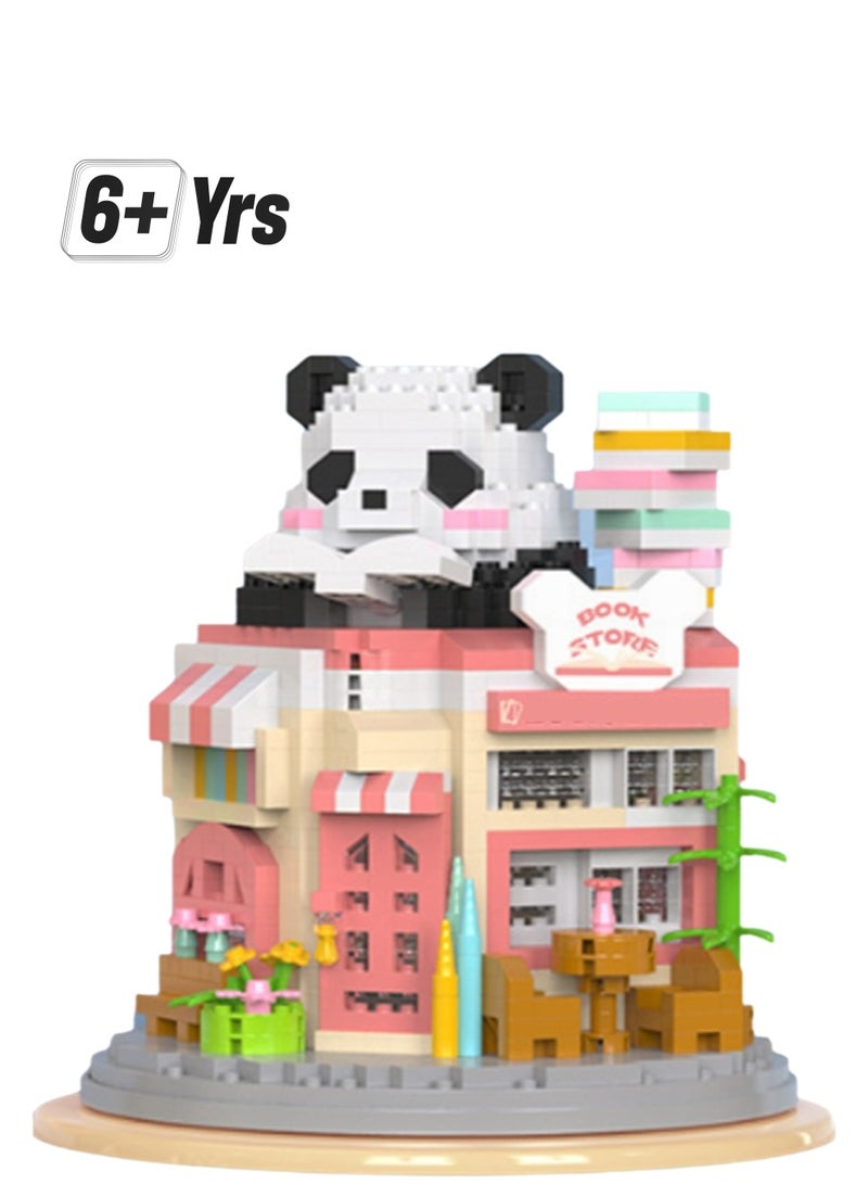 872pcs Panda Bookstore Building Block Set Gift Friend Gift Suitable For Children Over 6 Years Old Classroom And Home Decoration Building Block Set - Image 1