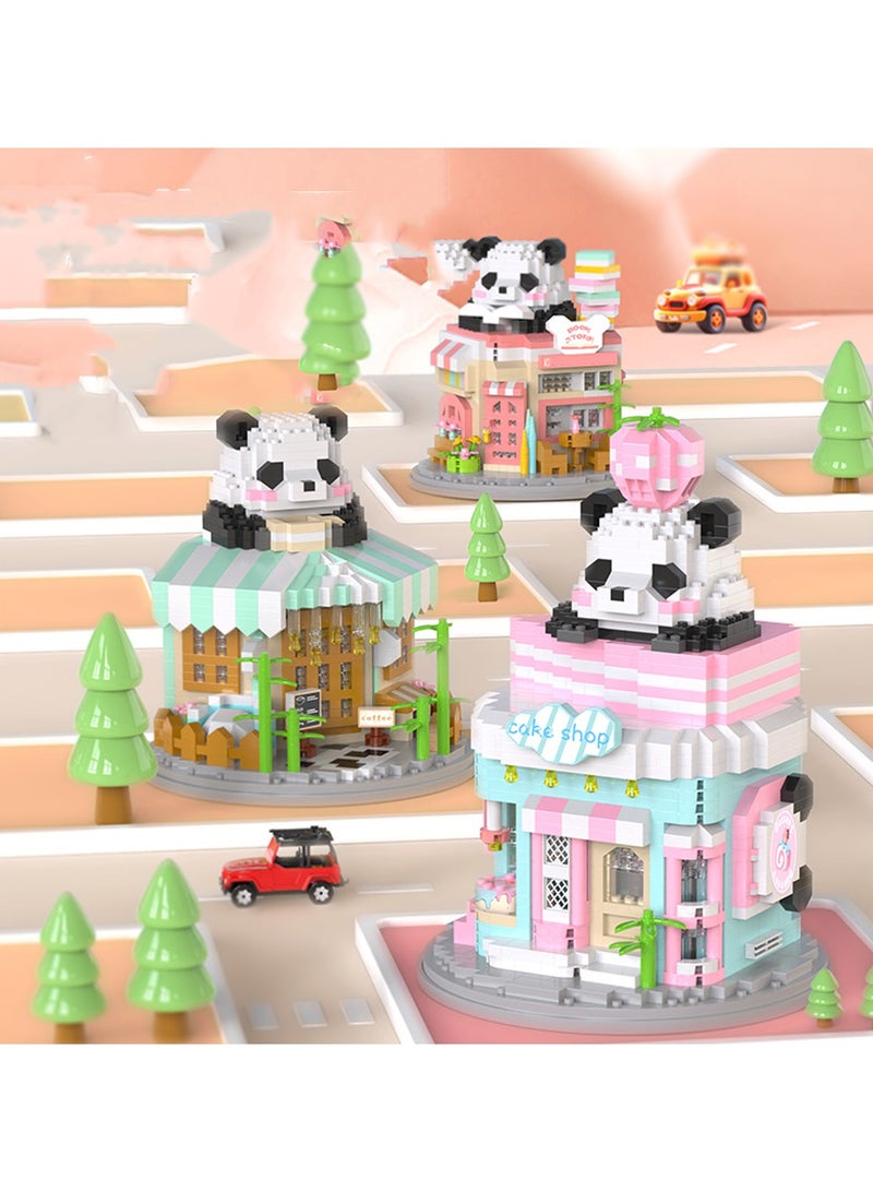 872pcs Panda Bookstore Building Block Set Gift Friend Gift Suitable For Children Over 6 Years Old Classroom And Home Decoration Building Block Set - Image 3