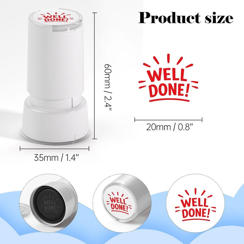 WAHXIAOSW Self-Inking Star Stamp for Teachers, Hand Stamps for Events and Classroom, Teacher Stamps for School, Greeting Cards, and Scrapbooks (0.79inch, Well Done) - Image 2