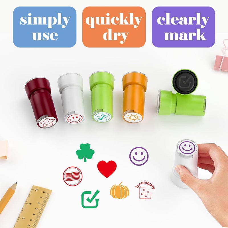 WAHXIAOSW Self-Inking Star Stamp for Teachers, Hand Stamps for Events and Classroom, Teacher Stamps for School, Greeting Cards, and Scrapbooks (0.79inch, Well Done) - Image 4