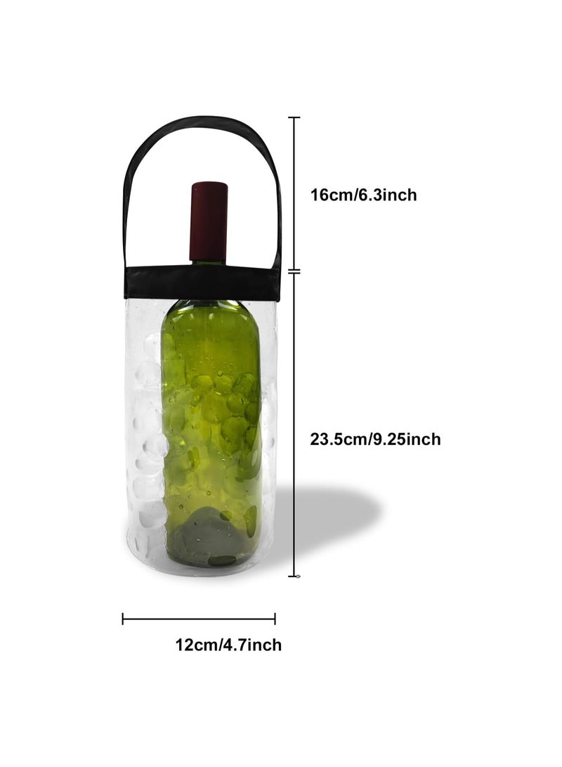 SYOSI Ice Wine Bag, 2 Pack Portable Collapsible Clear Wine Pouch Cooler, with Handle Wine Bottle Chiller, Ice Bucket Tote for Outdoor, Chilled Beverages, Iced Drinks, for Parties, Picnics, Celebrations - Image 3
